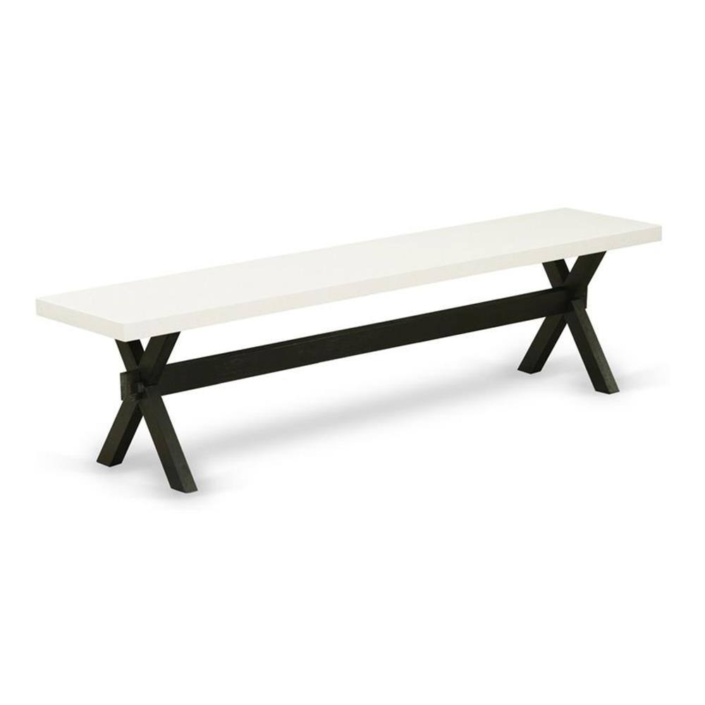 Left. East West Furniture - East West Furniture X-Style Modern Kitchen Bench with Wooden Seat - Brown.