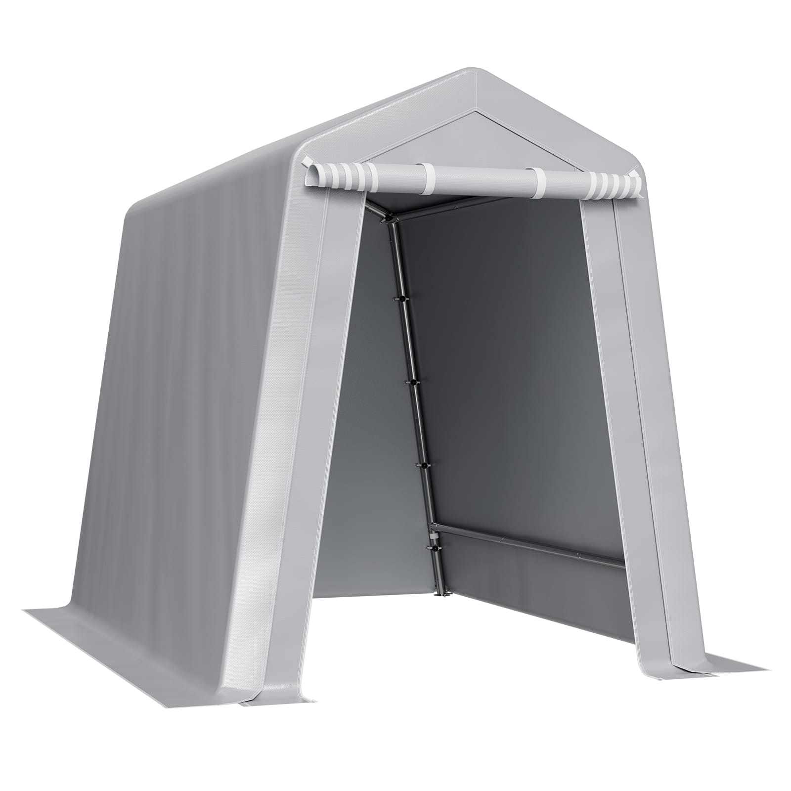 Anysun - 6x8 ft Outdoor Storage Shelter with Waterproof Canopy, Heavy-Duty Portable Carport Tent for Patio or Backyard - Gray