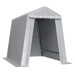 Anysun - Portable Canopy Carport Tent with Galvanized Steel Frame and Waterproof PE Cover, Assembly Required - Gray