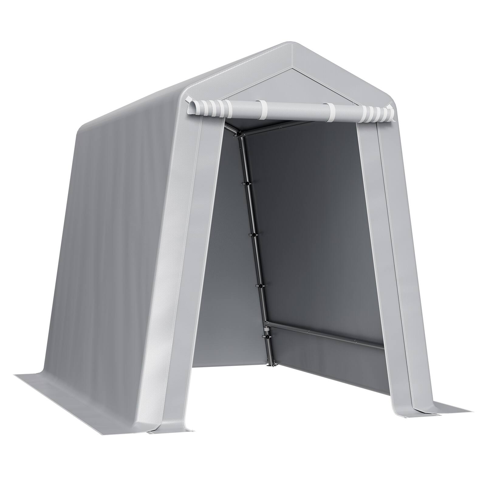Front. Anysun - Anysun Portable Canopy Carport Tent with Galvanized Steel Frame and Waterproof PE Cover, Assembly Required - Gray.