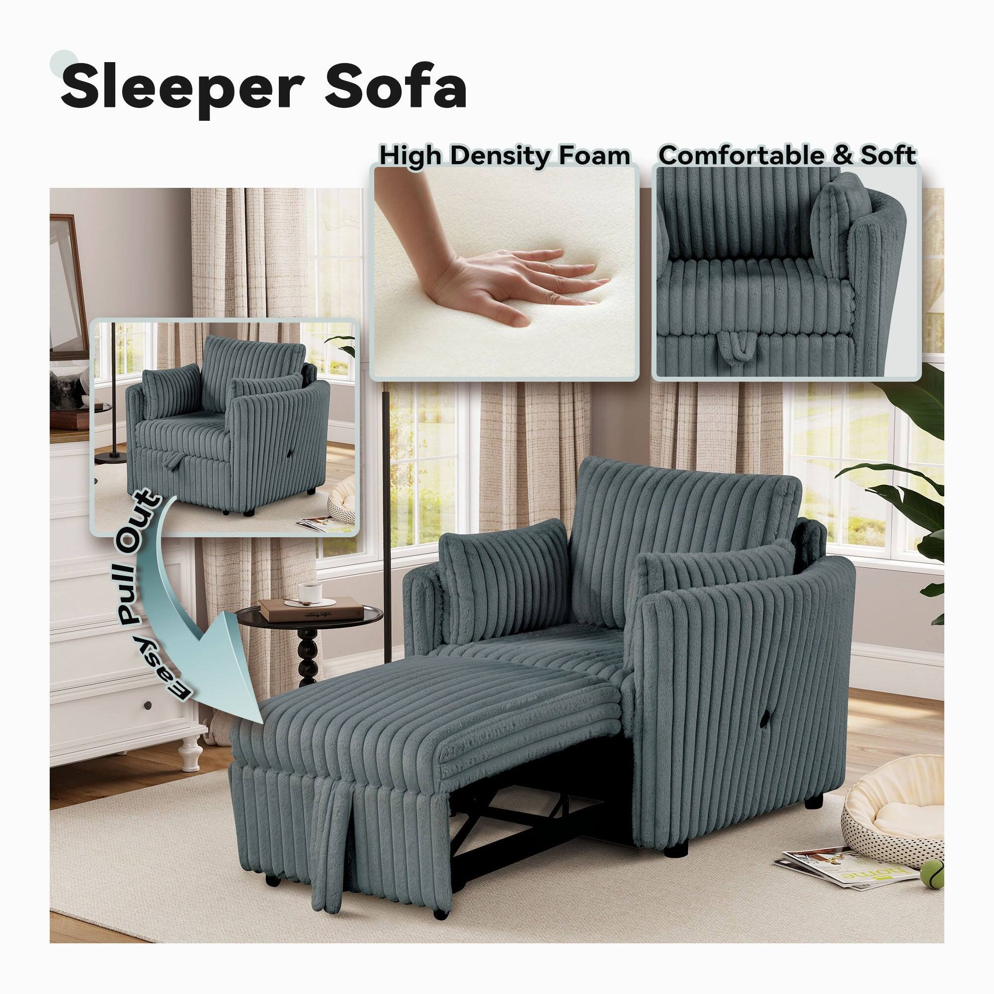 Sleeper Sofa  
High Density Foam  
Comfortable & Soft  
Pull Out