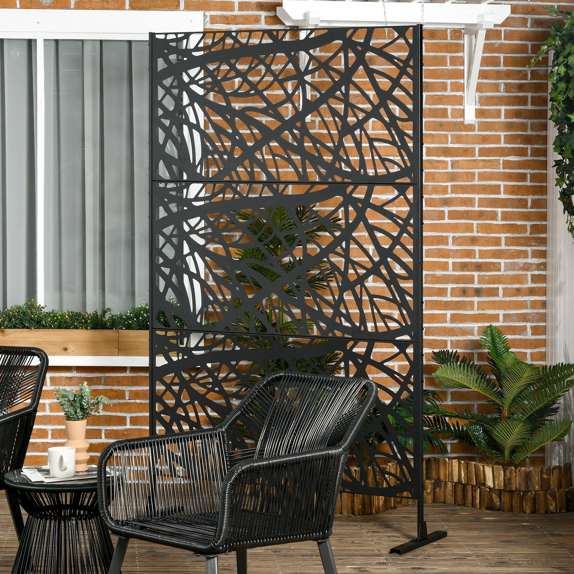 Alt View 1. Outsunny - Outdoor Privacy Screen - Black.