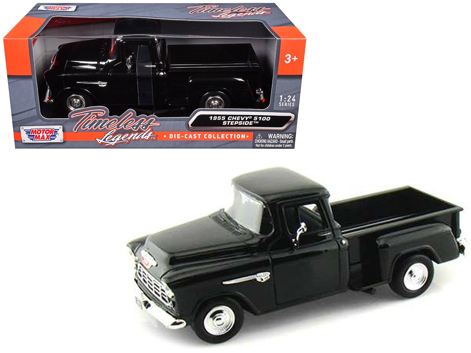 Timeless Legends  
MOTOR MAX  
1:24 SERIES  
1955 CHEVY 5100 STEPSIDE™  
DIE-CAST COLLECTION  
WARNING: CHOKING HAZARD - Small parts. Not for children under 3 years.  
3+