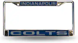 Rico Industries - Indianapolis Colts Chrome Metal Laser Cut License Plate Frame - Multi