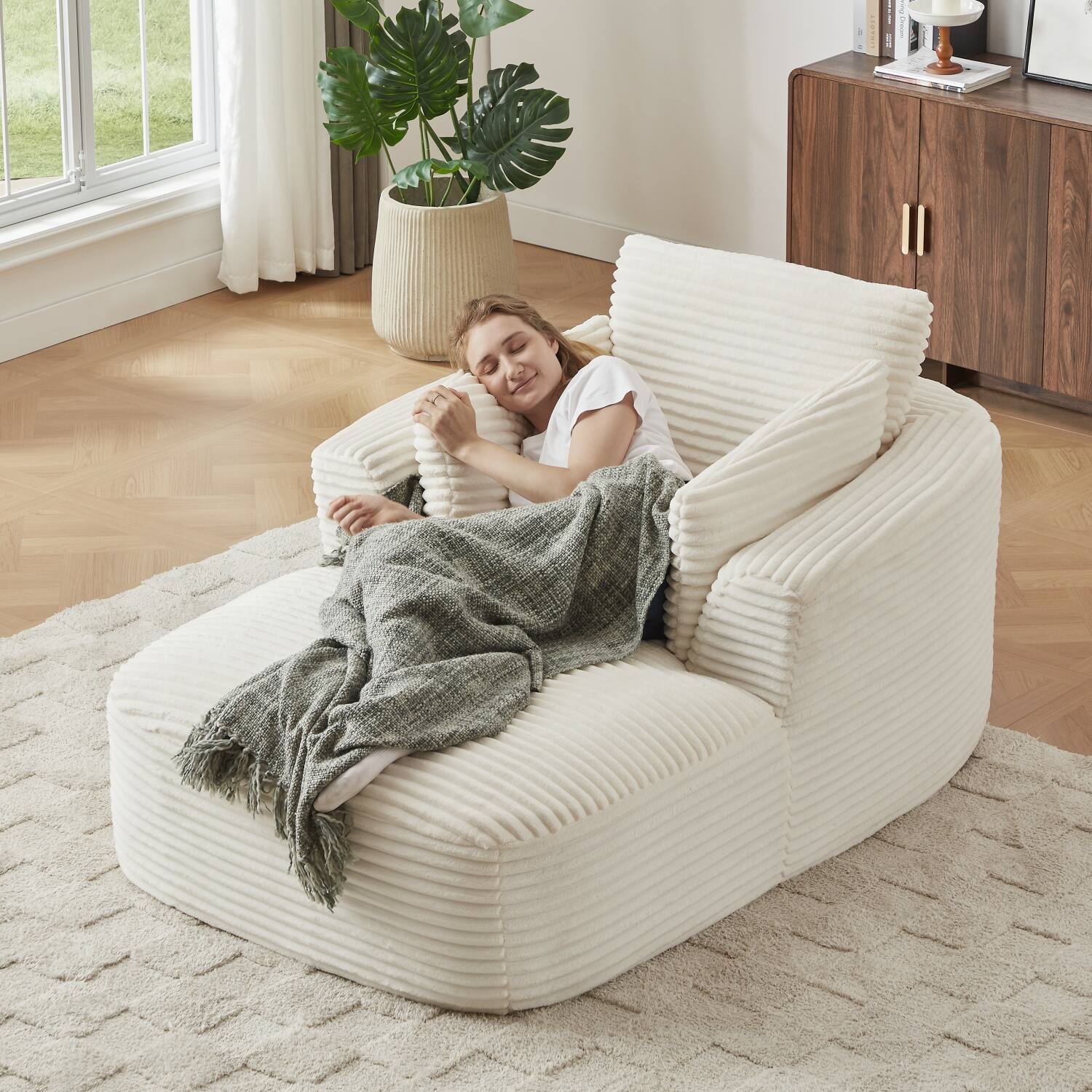 Alt View 8. Z-Edge - Corduroy sleeper sofa couch, no assembly needed, Perfect for Living Room/Dorm/Apartment - White - White.