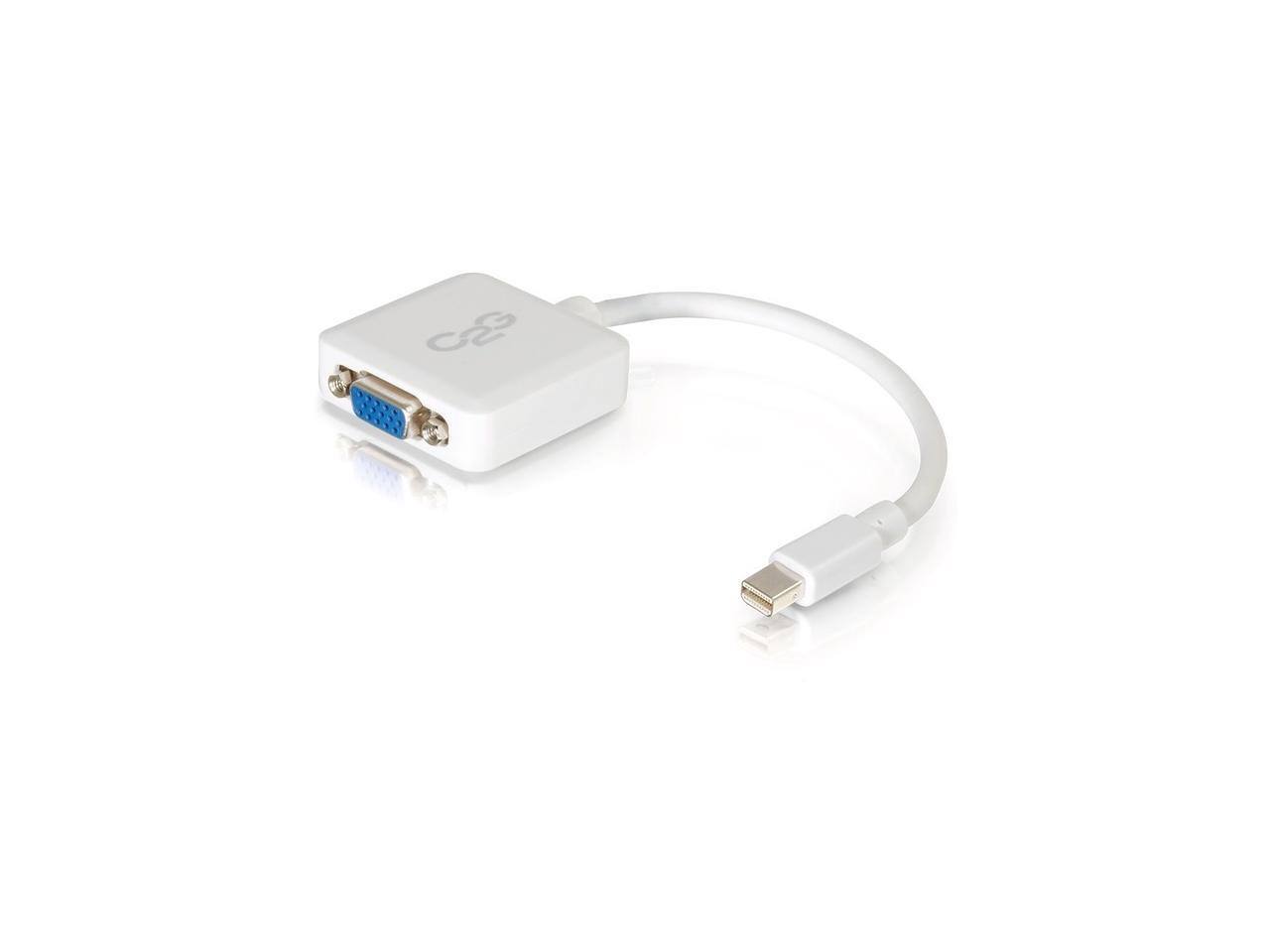Alt View 7. Cables to Go - C2G 8IN MINI DISPLAYPORT TO VGA ADAPTER CONVERTER MALE TO FEMALE ACTIVE WHITE -.