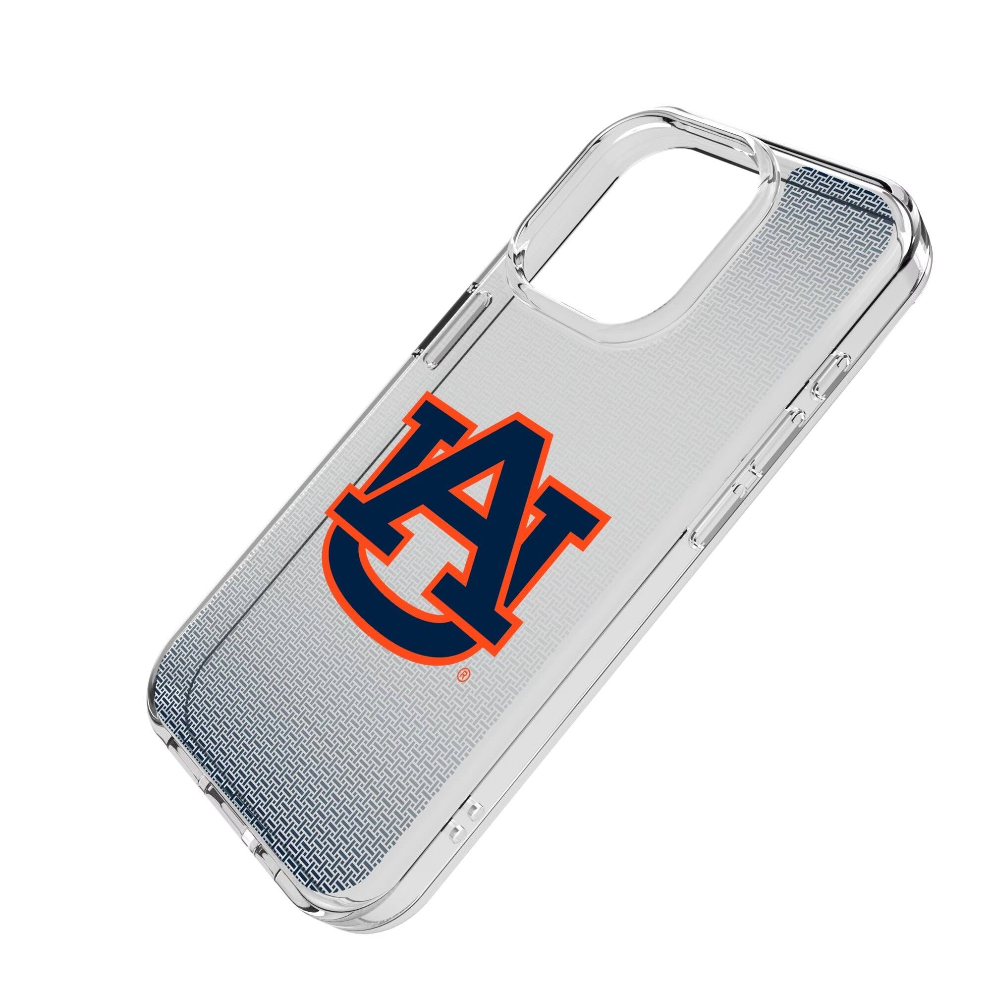 Alt View 1. Keyscaper - Auburn Tigers Linen Logo iPhone Clear Case - 15 Plus - Multicolor.