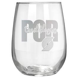 Great American Products - Portland Trail Blazers Etched 17oz. City Stemless Wine Glass - Multicolor