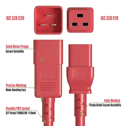 - NEC 320C20 MEC.320 C19 IEC L N
- Solid Metal Prings: Ensure Durability
- Precise Molding: Make Handling Easy
- Flexible PVC Jacket: SIT Rated /12AWG OD: 11.0mm
- Fully Molded Strain Relief: Ensure Durability
- DON D5/L 1257
- IEC 320 C20
- IEC 320 C19
- MSL-120
- F2.10037 IS E210037