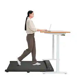 Loheer - Under Desk Treadmill with Incline Portable Walking Pad for Home Office - Black