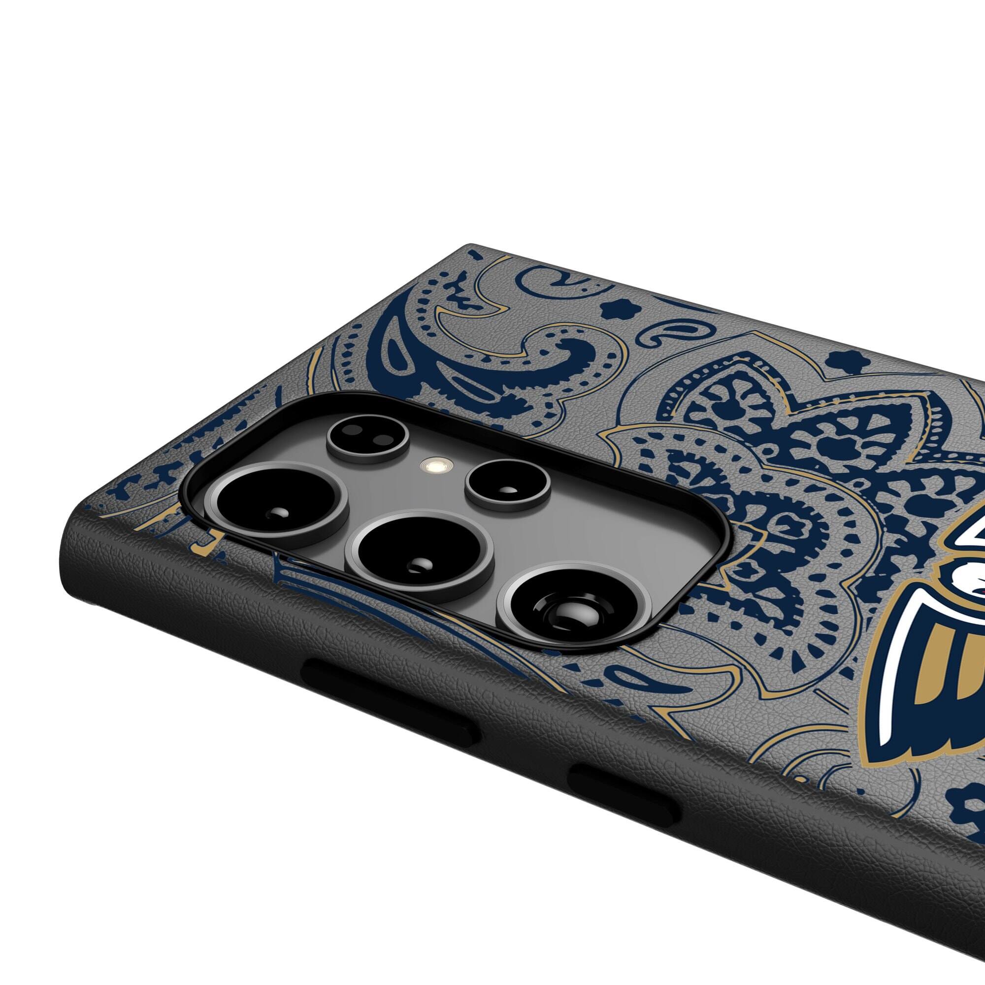Alt View 3. Keyscaper - New Orleans Pelicans Paisley Galaxy Magnetic Bump Case - S25 Ultra - Black.