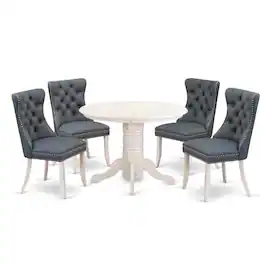 East West Furniture - 5 Piece Kitchen Set - White