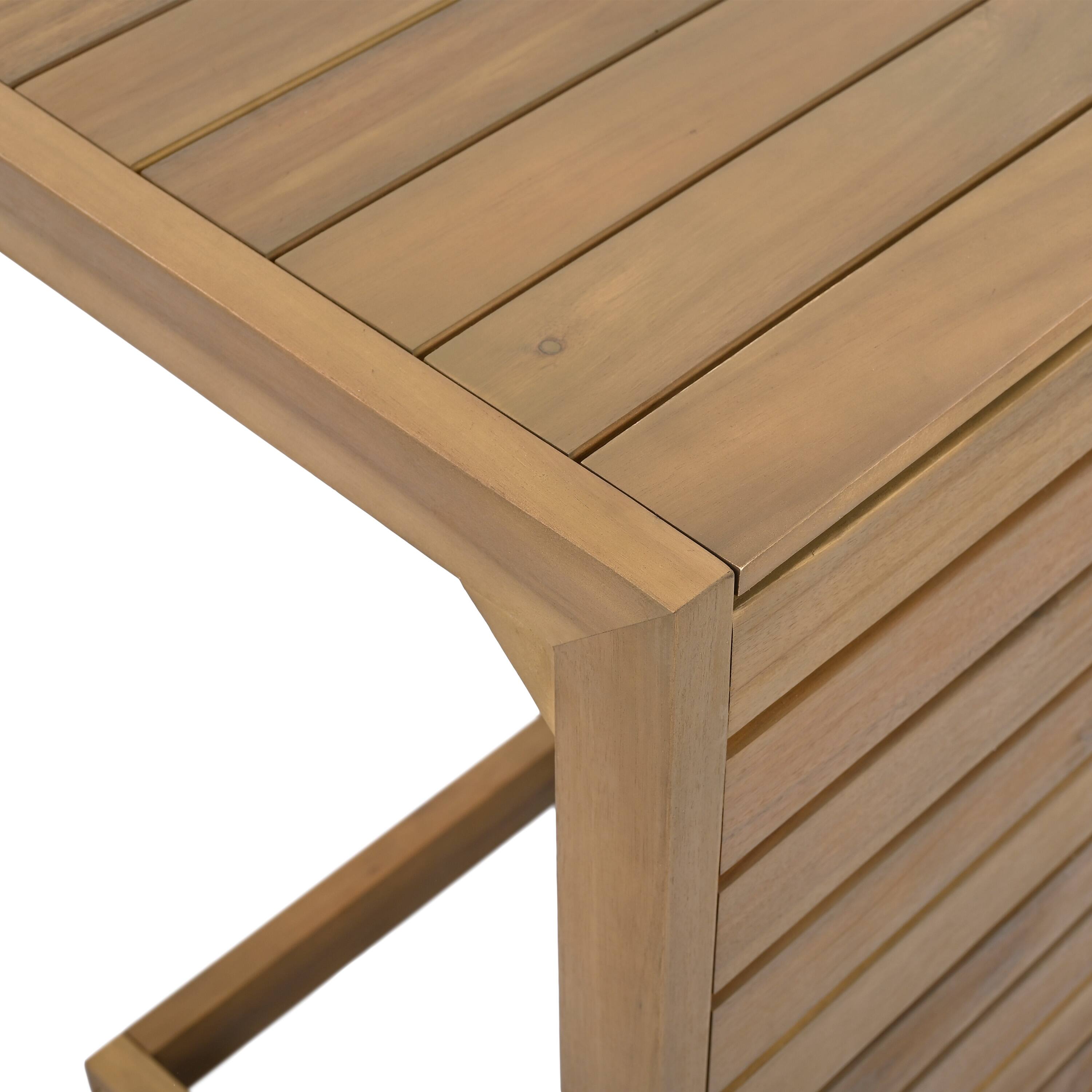 Alt View 4. Mondawe - C-shape Acacia Wood End table - Brown.