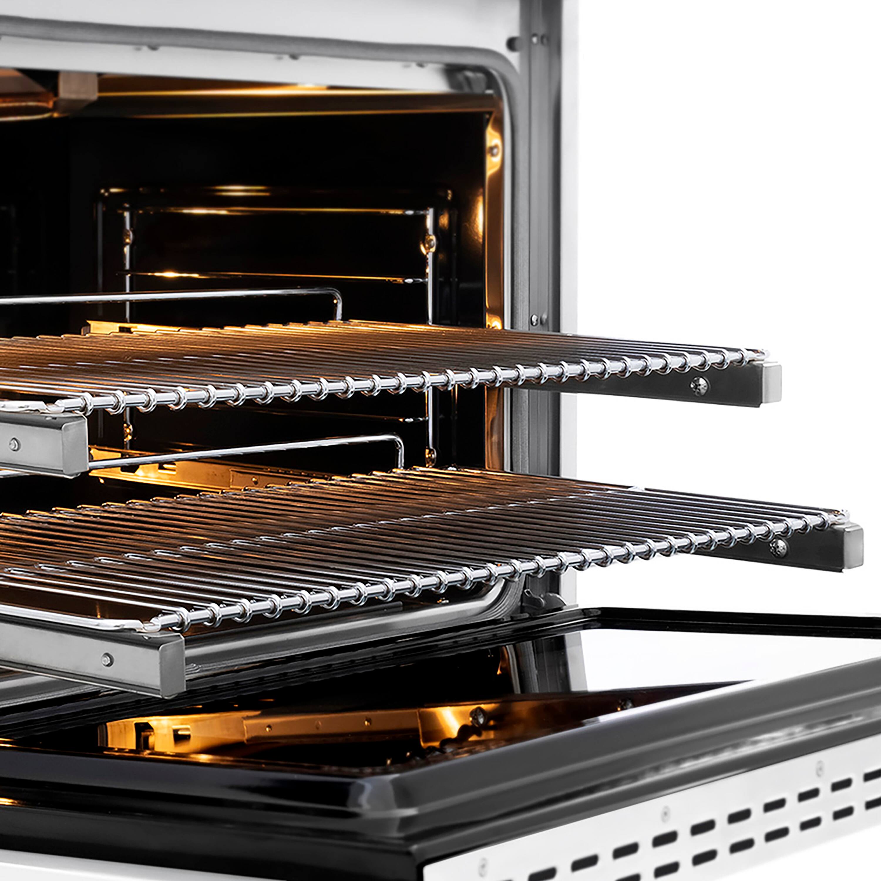 Alt View 6. ZLINE - ZLINE 36 in. Paramount Gas Range with 6 Burner DuoPro Cooktop and Gas Oven with White Matte Door (PSGR-WM-36) - Stainless Steel with White Matte Door.