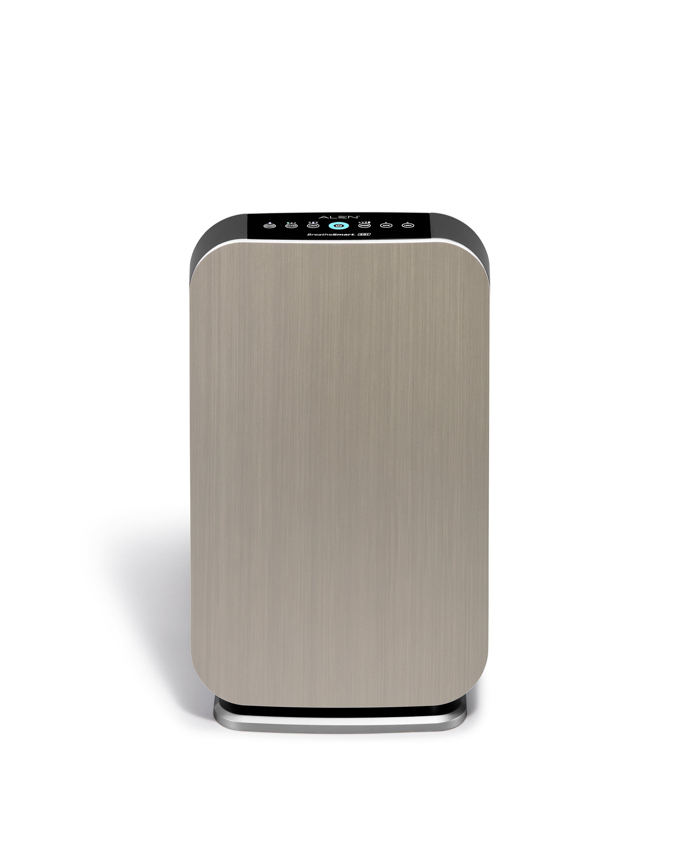 Front. Alen - BreatheSmart 45i 800 SqFt Air Purifier with Pure HEPA Filter for Allergens, Dust & Mold - Brushed Stainless.