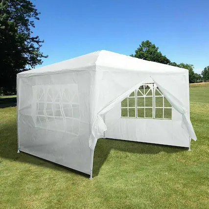 Front. Winado - 10'x10' Party Tent Outdoor Canopy Tent Gazebo Wedding Canopy 4 Side Walls Outdoor Canopy Patio Tent Camping.