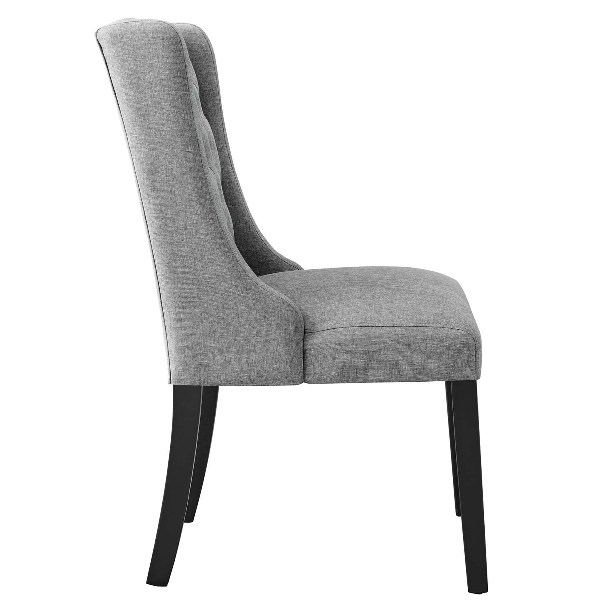 Left. Modway - Baronet Button Tufted Fabric Dining Chair by Modway - Gray.