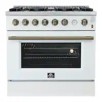 Forno Appliances - Marco 5.36 Cu. Ft. Freestanding Gas Convection Range with Hidden Bake Element - White - Front_Zoom
