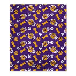 Pegasus - Los Angeles Lakers 40" x 50" Lightweight Bones Flannel Fleece Pet Blanket - Purple
