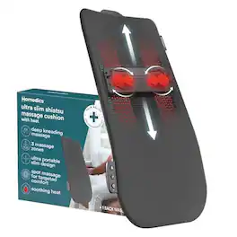 DORLUKFU - Homedics Ultra Slim Shiatsu Massage Cushion with Heat – Full Back Coverage, Deep Kneading Massage, 3 Zone Control