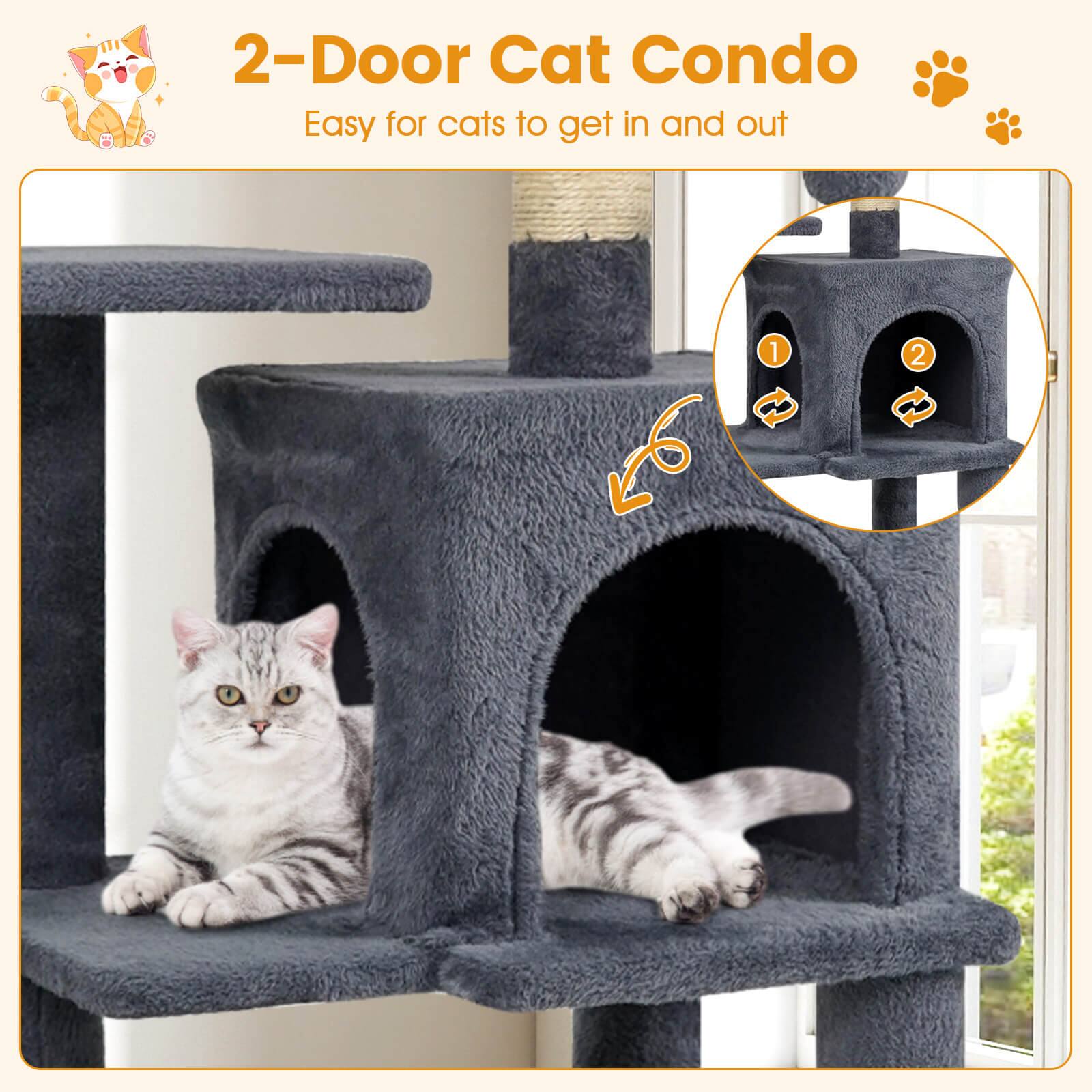 2-Door Cat Condo  
Easy for cats to get in and out