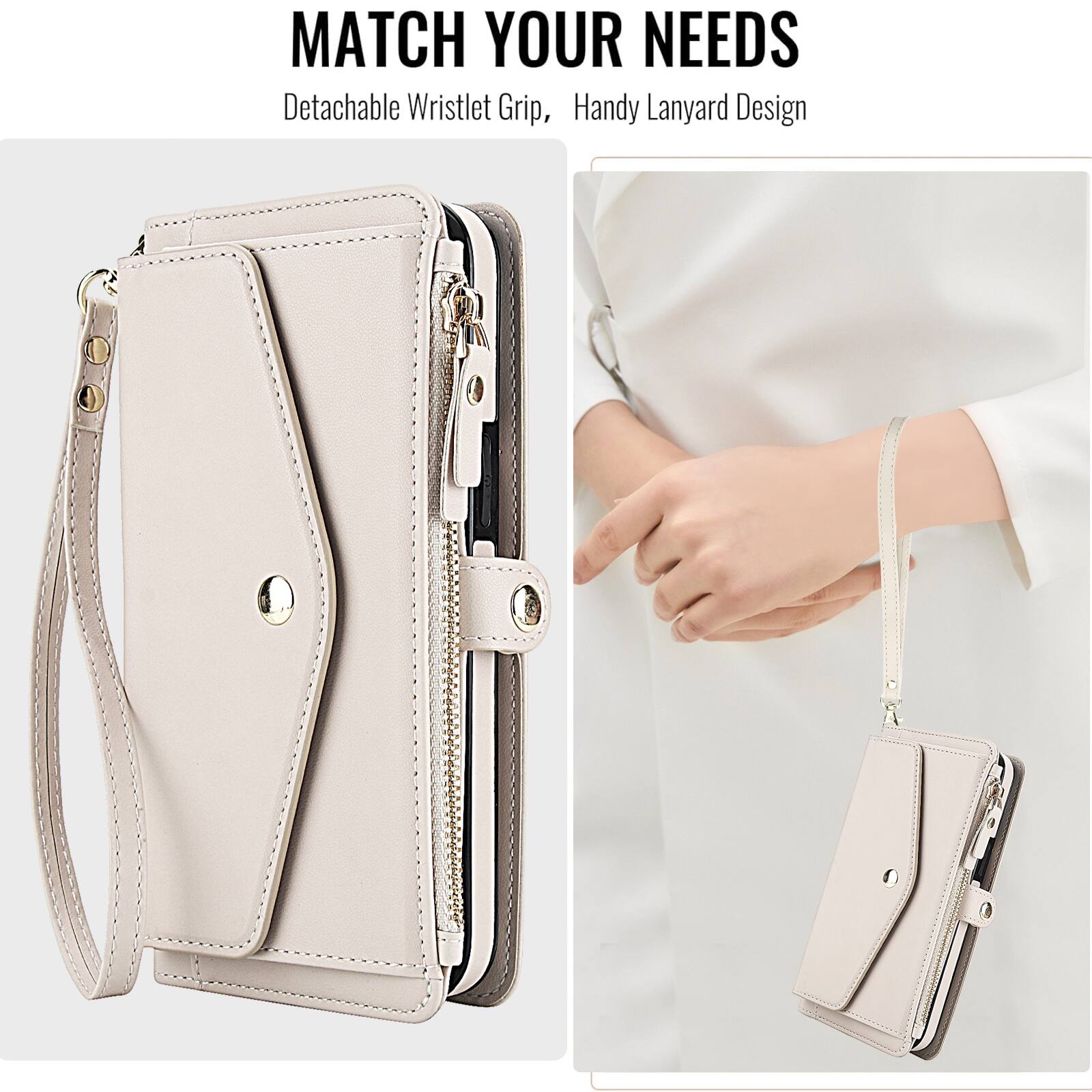 MATCH YOUR NEEDS  
Detachable Wristlet Grip, Handy Lanyard Design