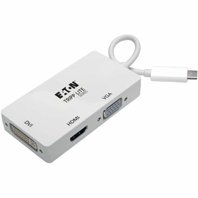 Eaton Tripp Lite Series USB-C Multiport Adapter (M/3xF) - 4K HDMI, DVI, VGA, HDCP, 1 x HDMI - 1 x VGA - 1 x - White