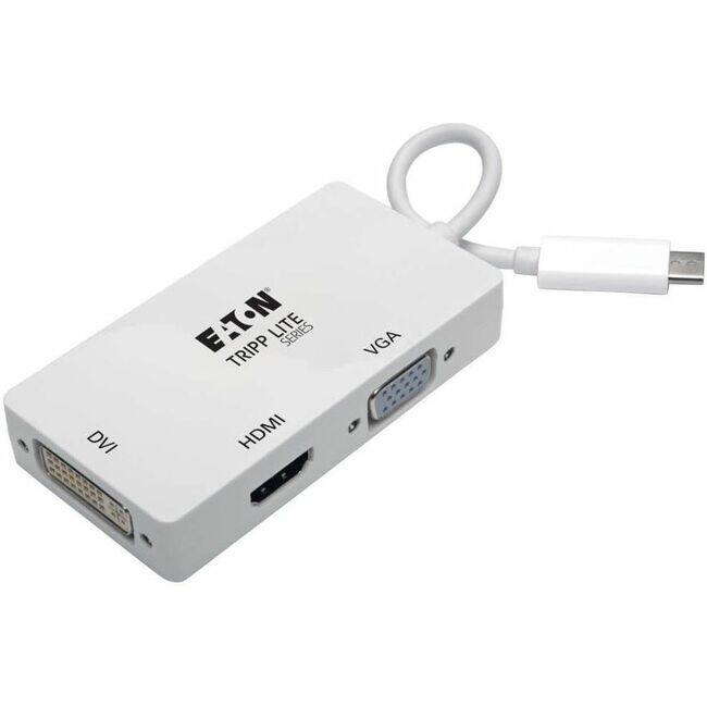 Eaton Tripp Lite Series USB-C Multiport Adapter (M/3xF) - 4K HDMI, DVI, VGA, HDCP, 1 x HDMI - 1 x VGA - 1 x - White