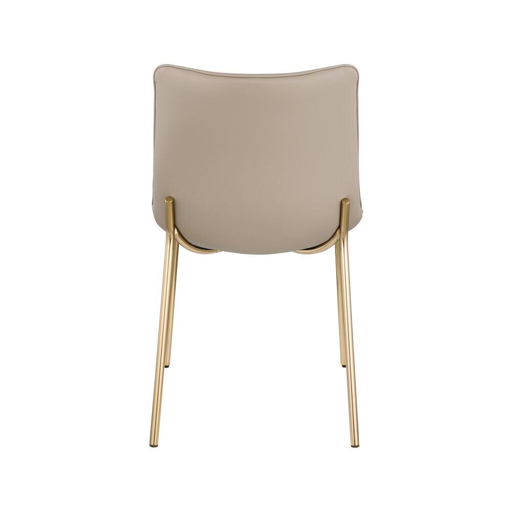Alt View 3. Meridian Furniture - Isla Taupe Vegan Leather Dining Chair, Set of 2 - Brown.