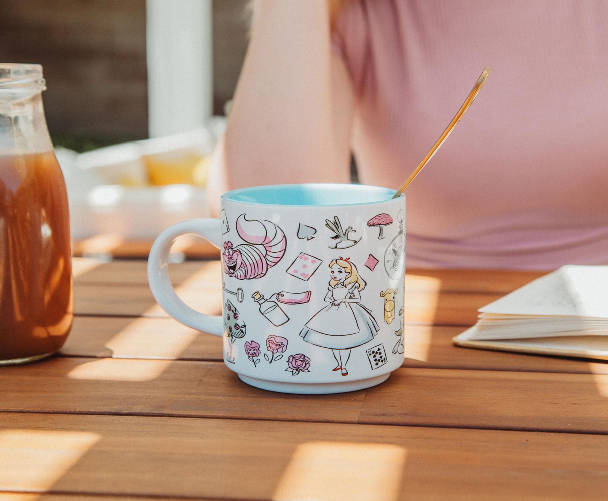 Alt View 4. Disney - Disney Alice In Wonderland Icons Single Stackable Ceramic Mug | Holds 13 Ounces - White.