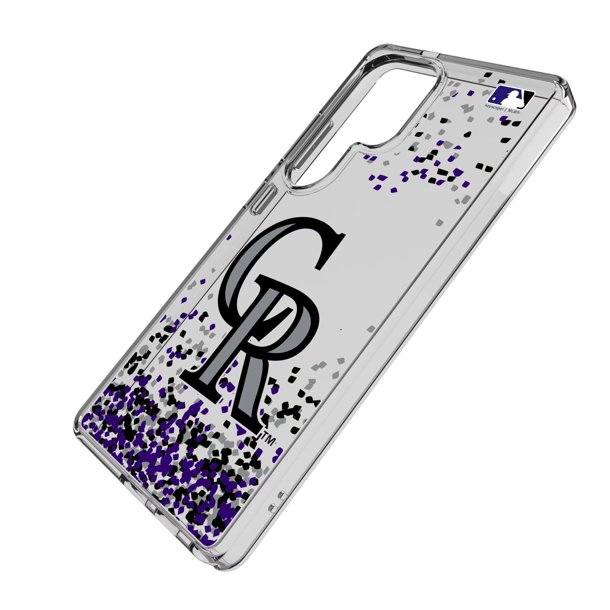 Alt View 1. Keyscaper - Colorado Rockies Galaxy S8 Confetti Design Clear Case - S23 - Multicolor.