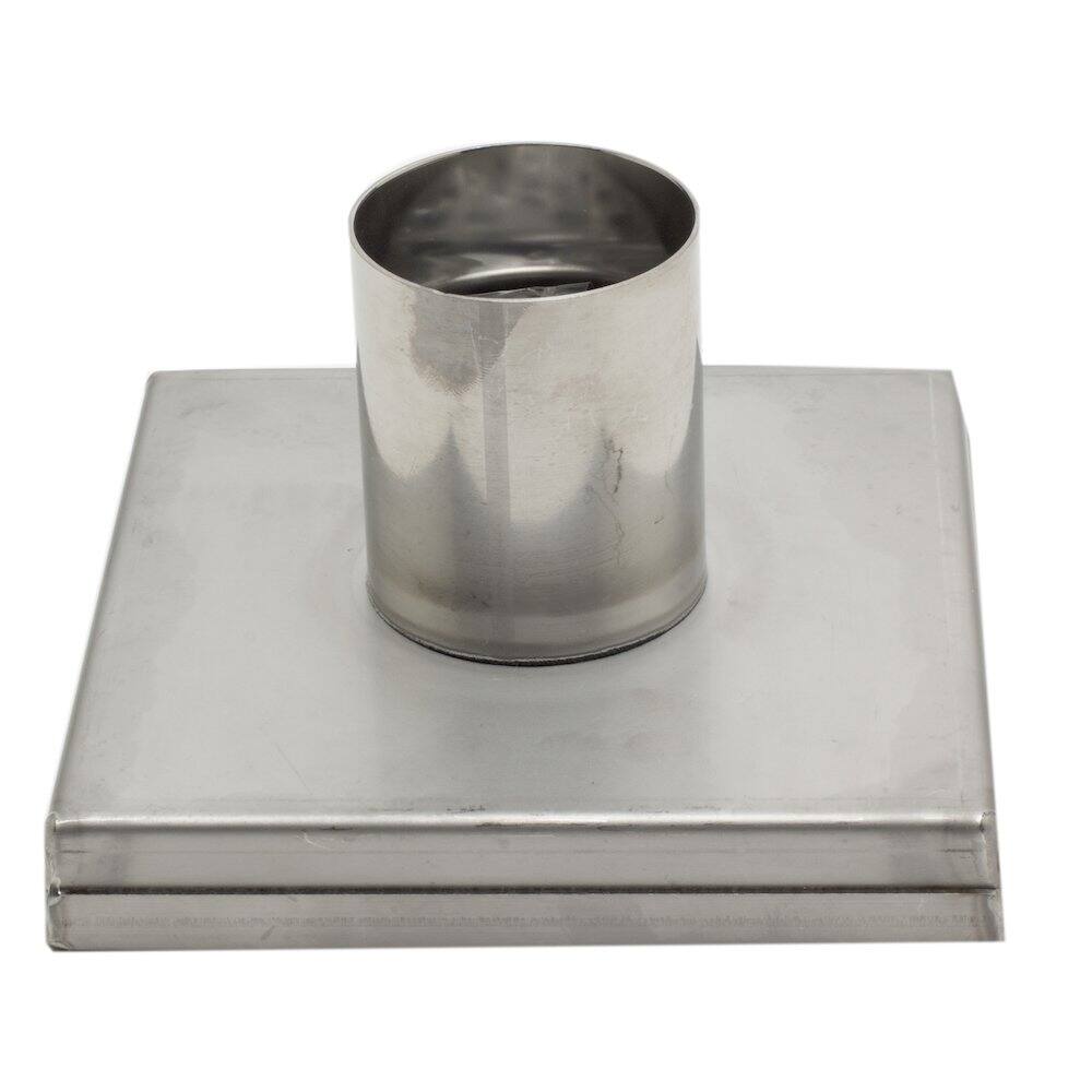 Back. Alfi - ABSD55C 5" x 5" Modern Square Stainless Steel Shower Drain with Groove Holes - Silver.