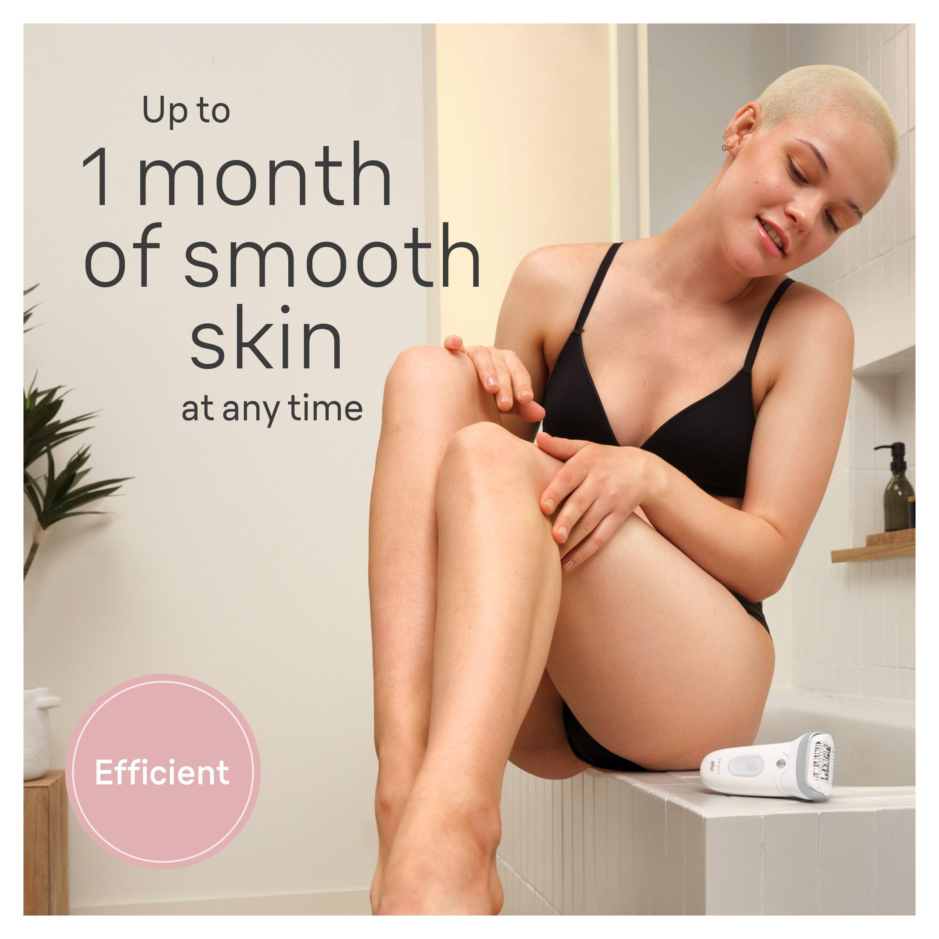 Up to 1 month of smooth skin at any time  
Efficient