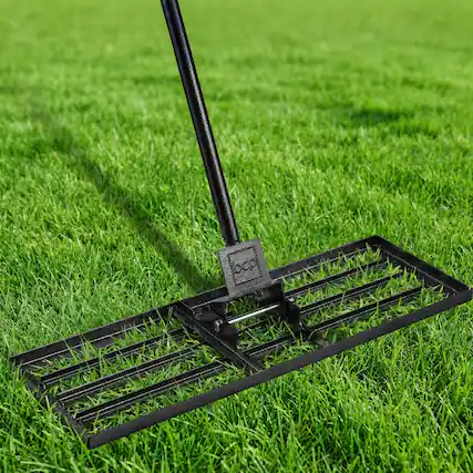 Front. Best Choice Products - Best Choice Products Lawn Leveling Rake, 30" x 10", Extra Long 78" handle Heavy Duty Landscape - Black.