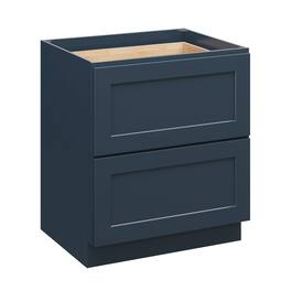 Boyel Living - 30 Inch 2 Drawer Base Cabinet with Soft Close Drawers and Solid Wood Frame - Cyber Grey