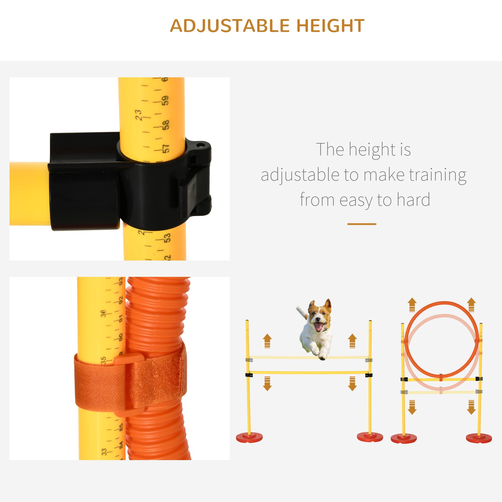 ADJUSTABLE HEIGHT

The height is adjustable to make training from easy to hard
