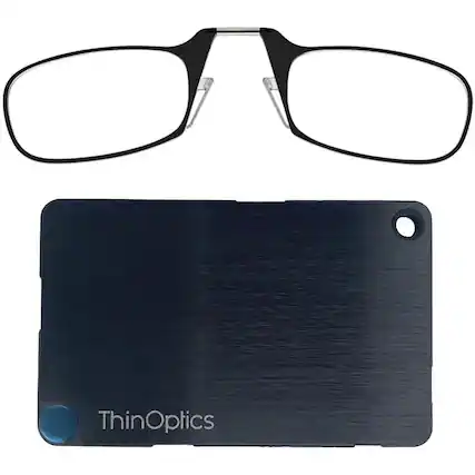 Front. ThinOptics - ThinOptics Readers with Wallet - 1.50 - Black Frame, Black Wallet - Black/Black.
