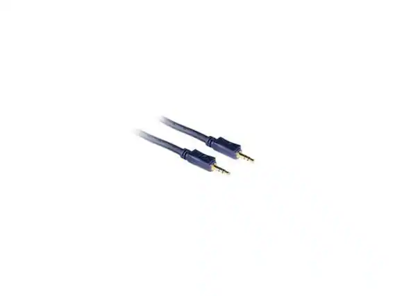 Front. Cables to Go - C2G 40601 Velocity 3.5mm M/M Stereo Audio Cable, Aux Cable, Blue (3 Feet, 0.91 Meters).