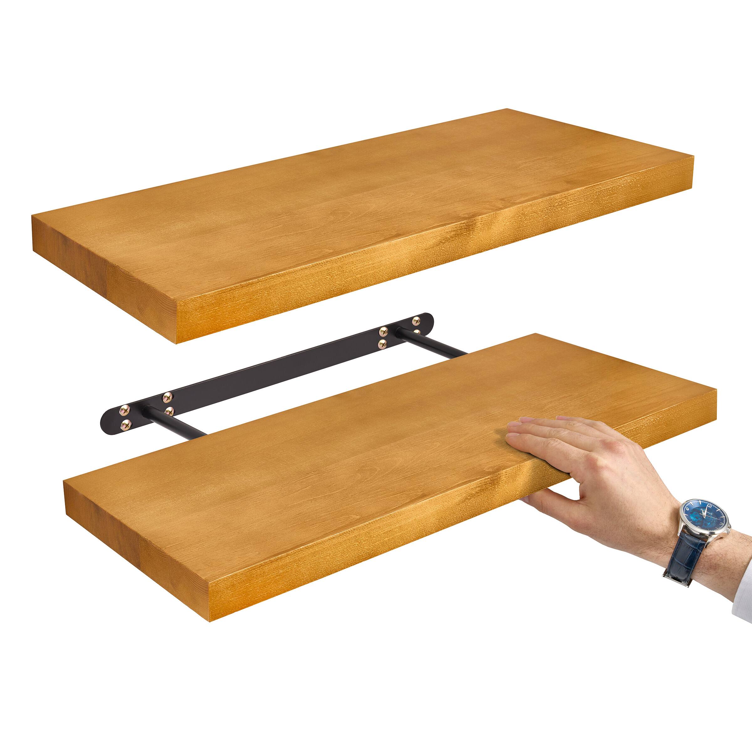 Alt View 7. Sorbus - Sorbus 2 Pack 24" Solid Wood Floating Shelves - for Bathroom Decor, Books, Bedroom & Living Room - Maple.