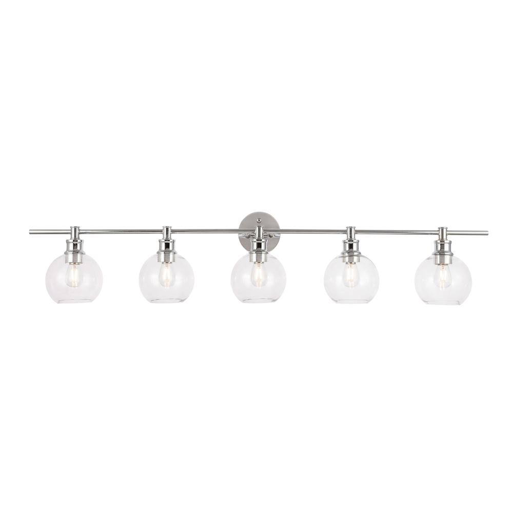 Alt View 2. Living District - Collier 5 light Chrome and Clear glass Wall sconce - Chrome And Clear Glass.