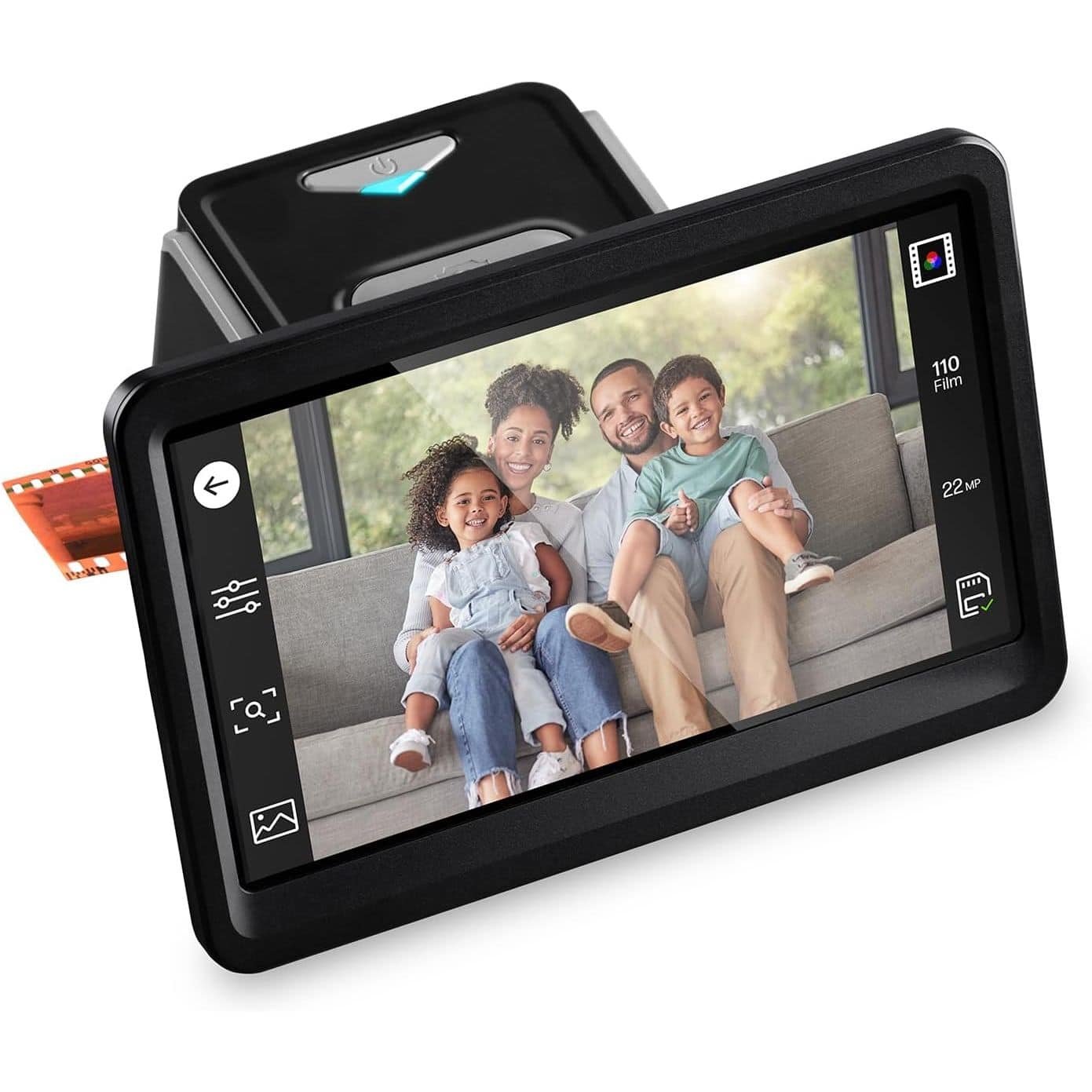 HP - FilmScan Touch Film & Slide Scanner (7" LCD) - Convert Negatives & Slides to Stunning 22MP Photos - Black