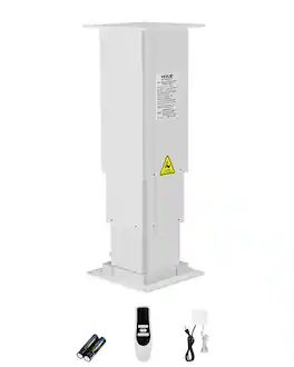 VEVOR - Electric Lifting Column System, 176 lbs Lift Table, 14.2-31.1 in Height Range, Three-stage Adjustable Desk Column - Silver