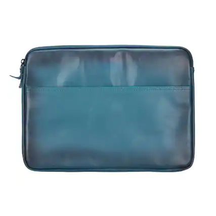 Front. Kitcheniva - 15" Leather Tablet Case Sleeve For iPad MacBook Blue - Blue.