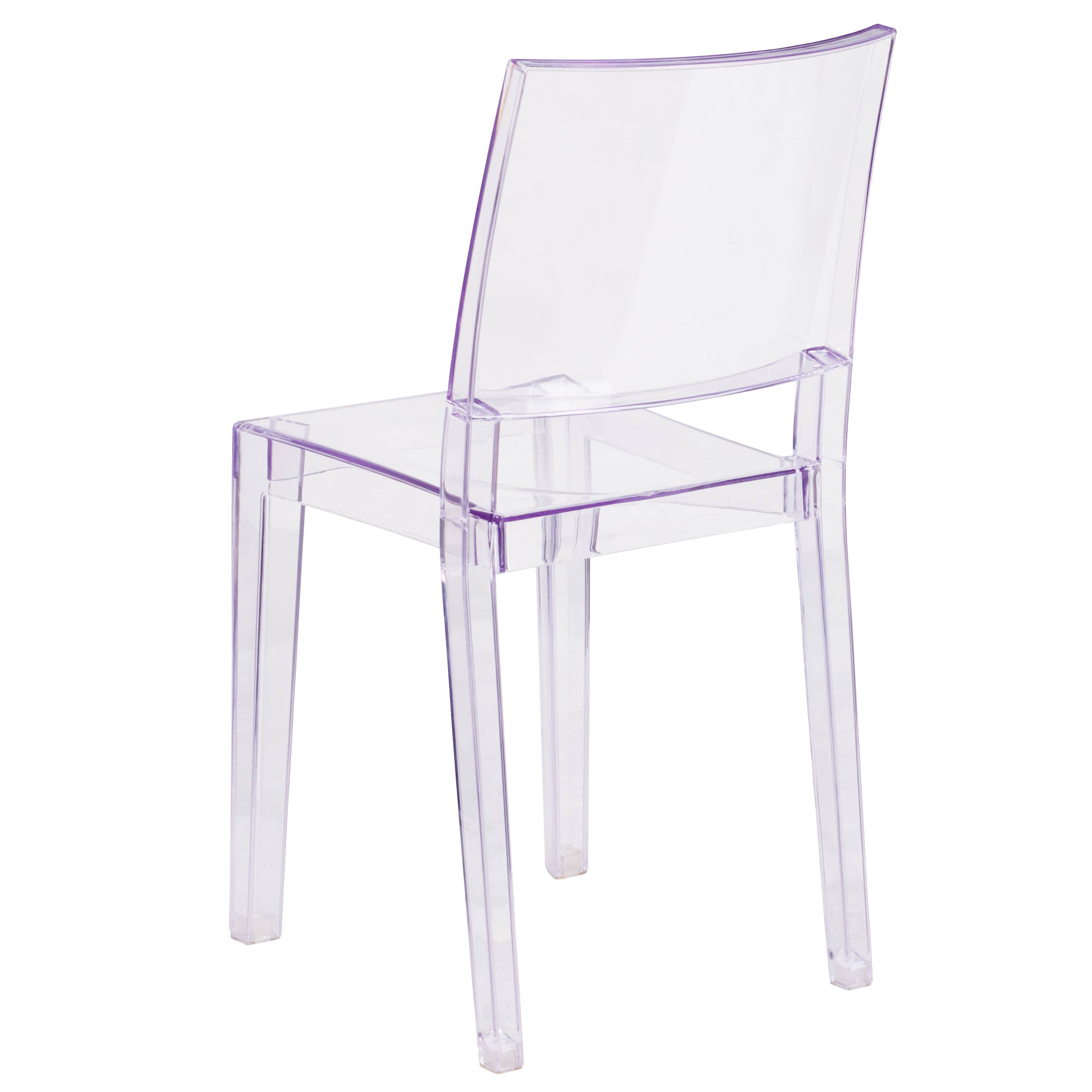 Alt View 5. Emma + Oliver - Transparent Stacking Side Chair - Clear.