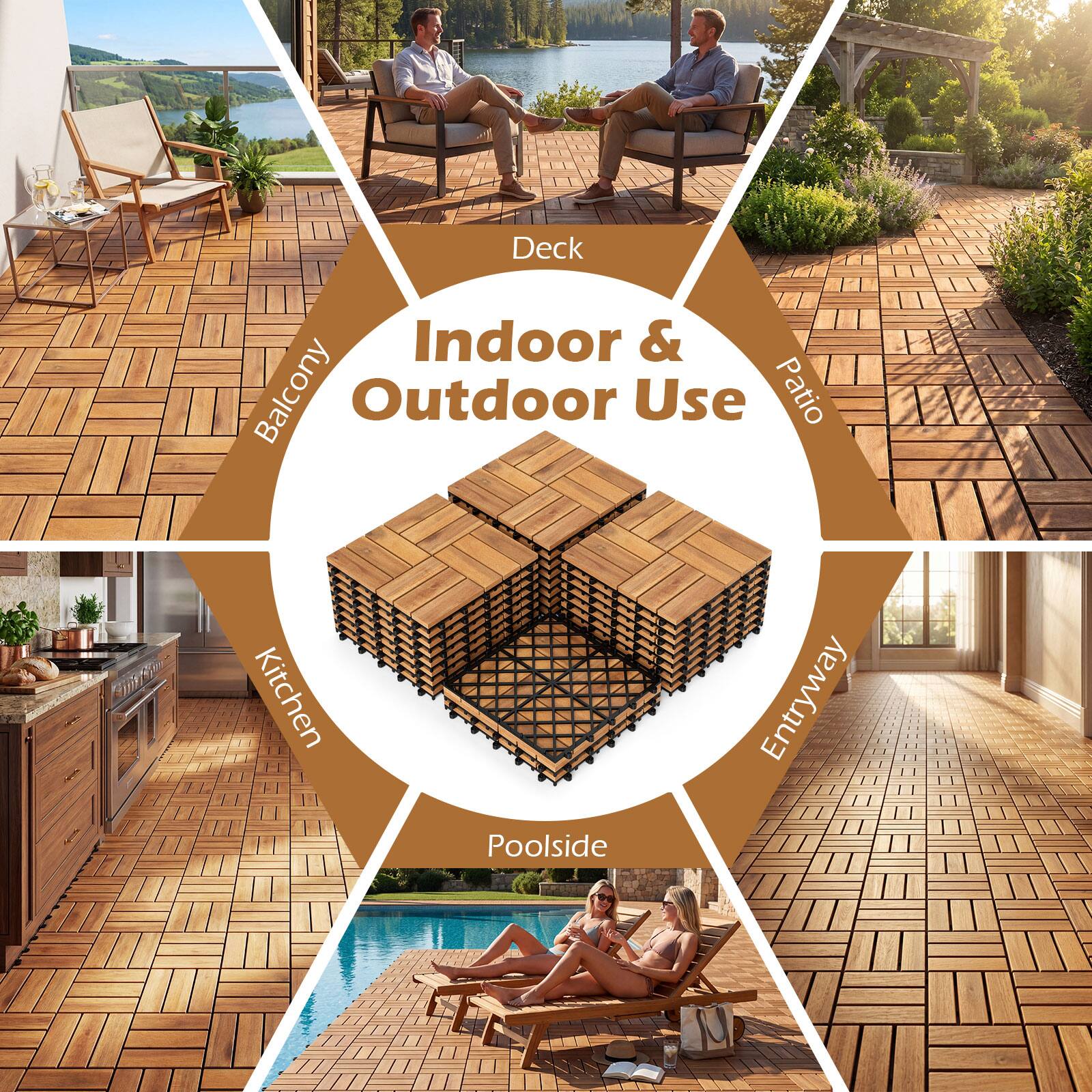 Deck Indoor & Outdoor Use  
Balcony Patio Kitchen Poolside Entryway