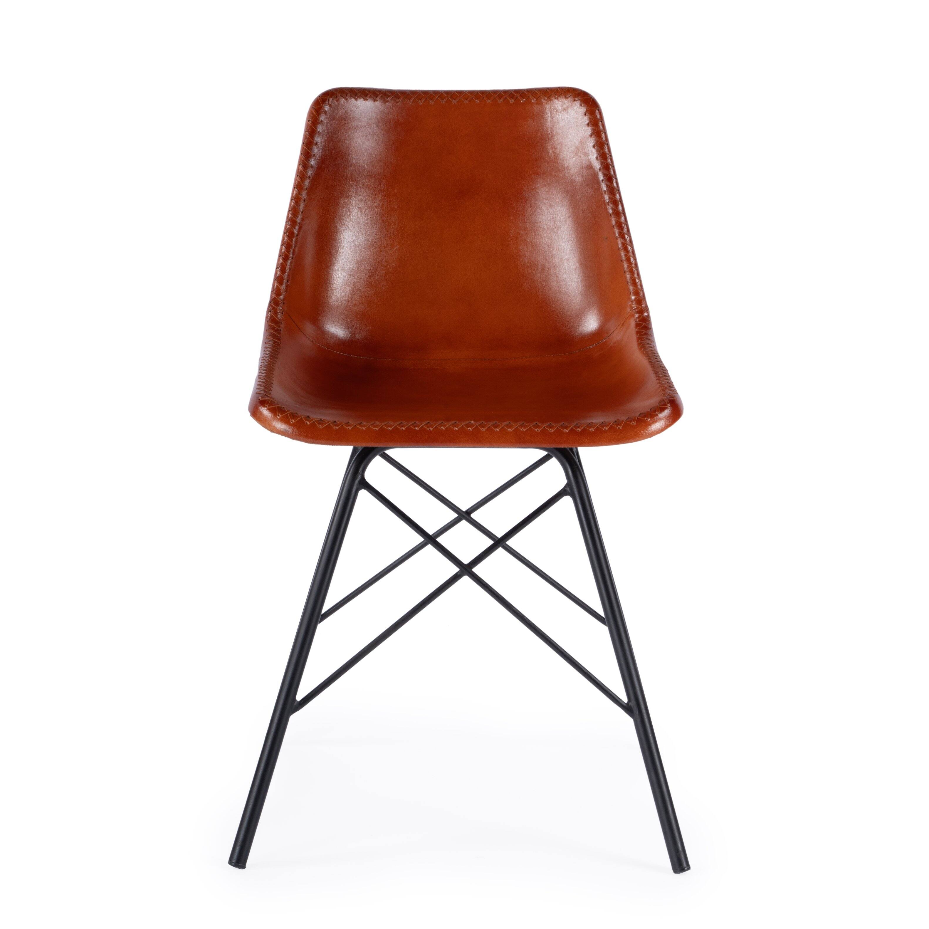 Alt View 2. Butler Specialty - Inland Leather Side Chair - Medium Brown.