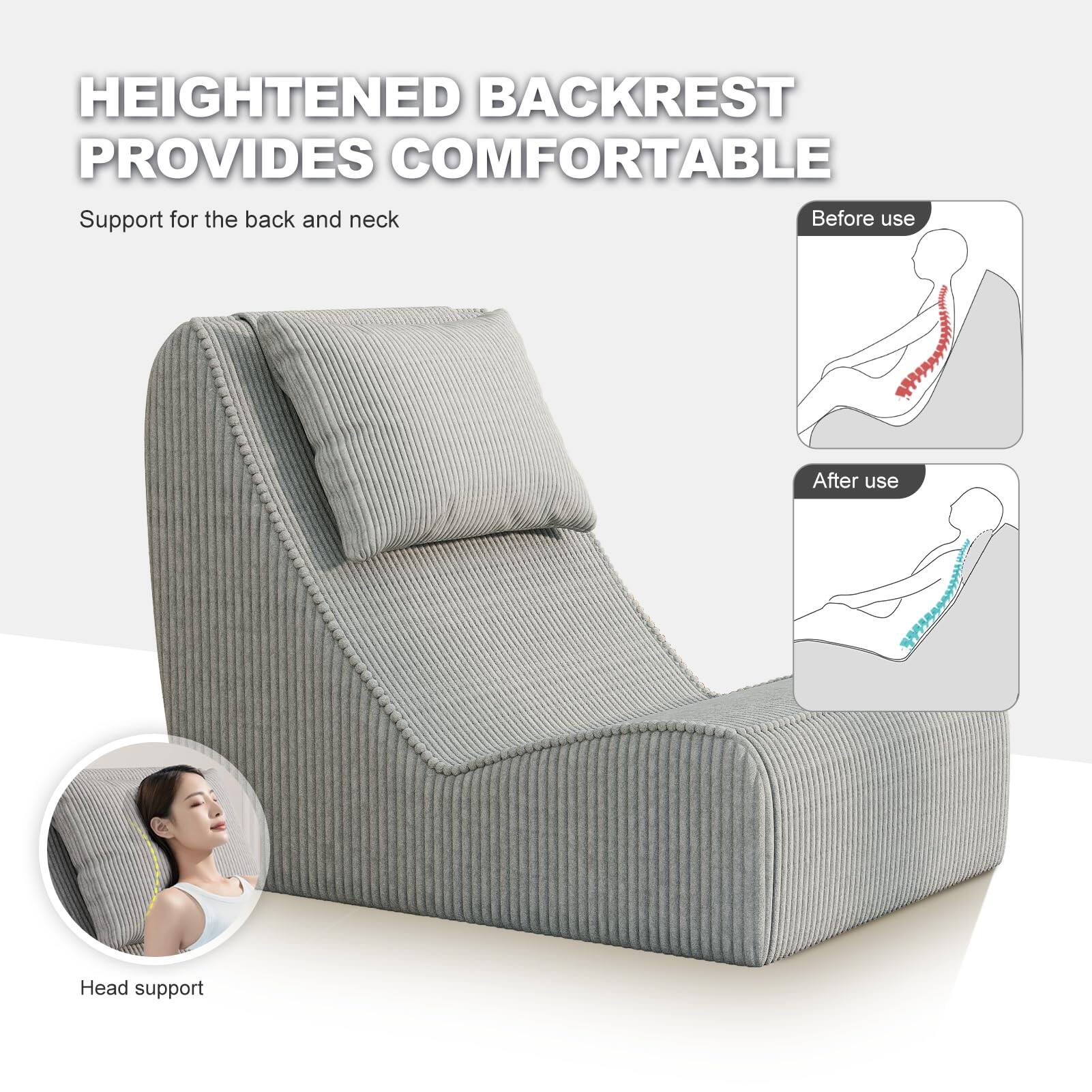 HEIGHTENED BACKREST PROVIDES COMFORTABLE SUPPORT FOR THE BACK AND NECK

Before use

After use

Head support