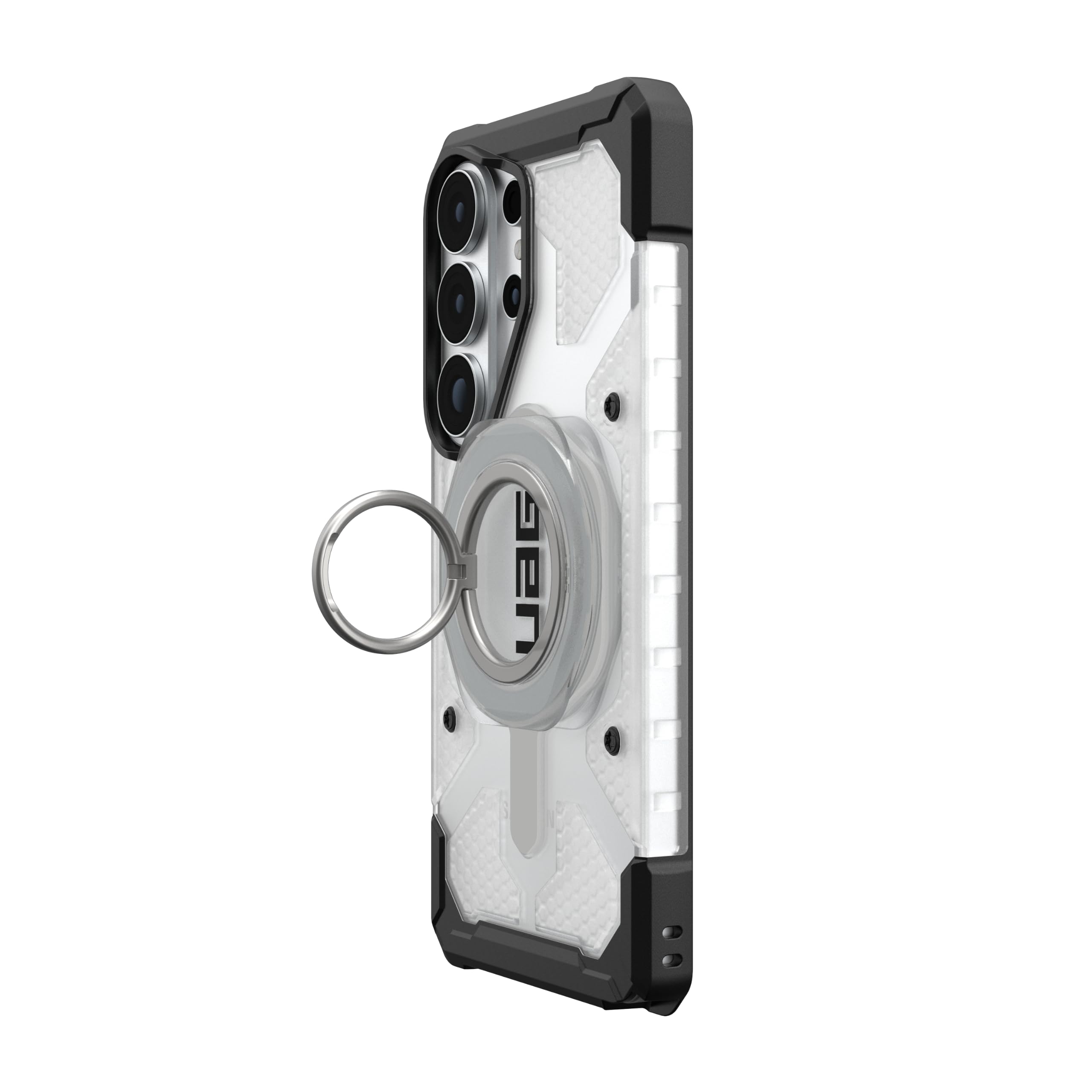 Alt View 2. UAG - Mag Ring Stand LT, Ultra Strong Magnet w/ Multi-Viewing Kickstand, Universal MagSafe Phone Grip & Stand - Transparent Ice.