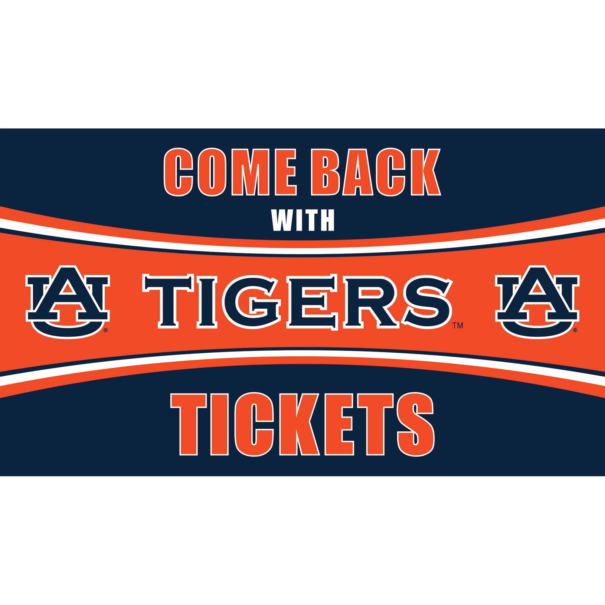 Evergreen Enterprises - Auburn Tigers 28" x 16" Come Back With Tickets Door Mat - Multicolor