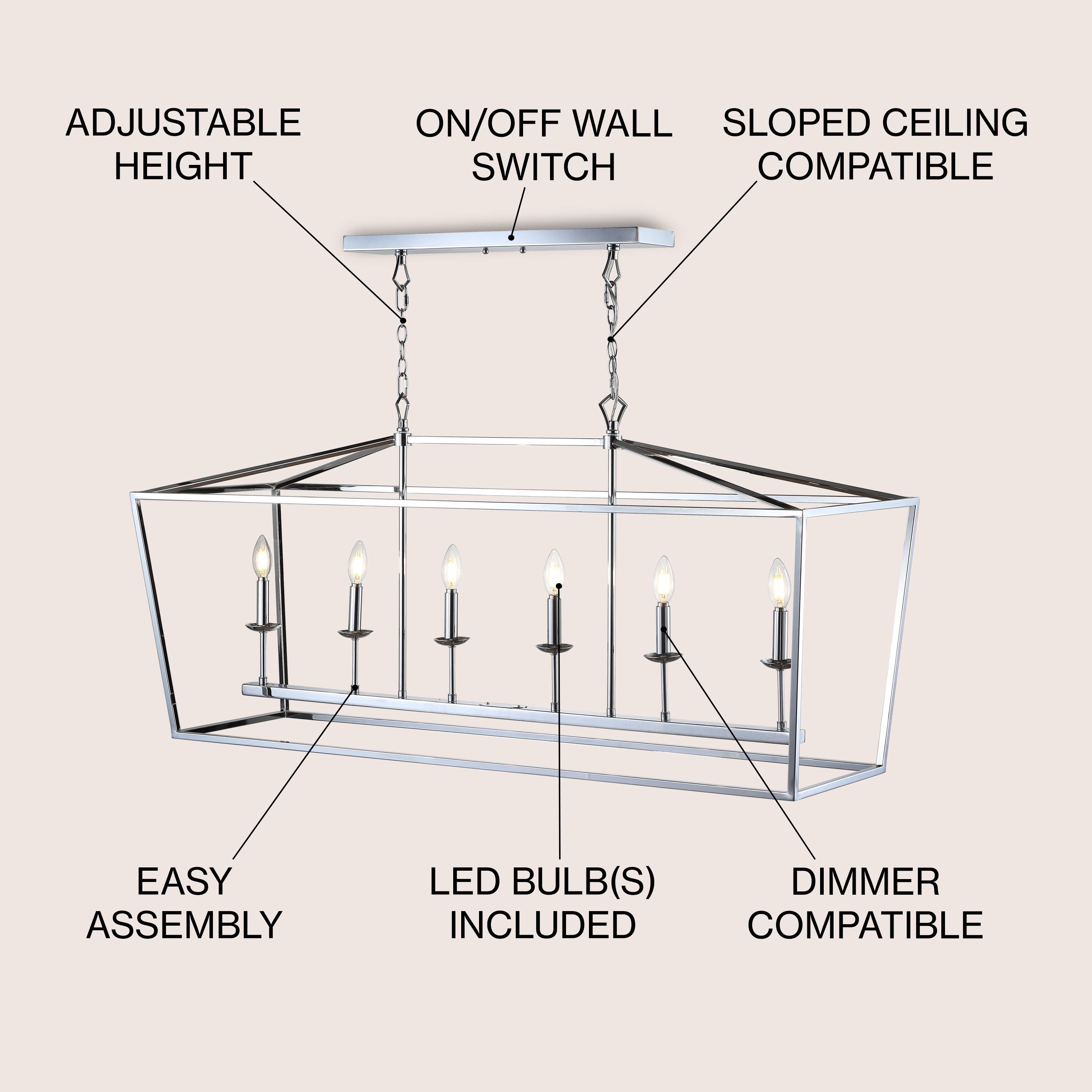 ADJUSTABLE HEIGHT ON/OFF WALL SLOPED CEILING SWITCH COMPATIBLE EASY ASSEMBLY LED BULB(S) DIMMER INCLUDED COMPATIBLE